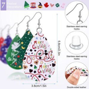 NEW 42 Pairs Faux Leather Earrings Set      BONUS: ONE PAIR FREE SUNGLAS…